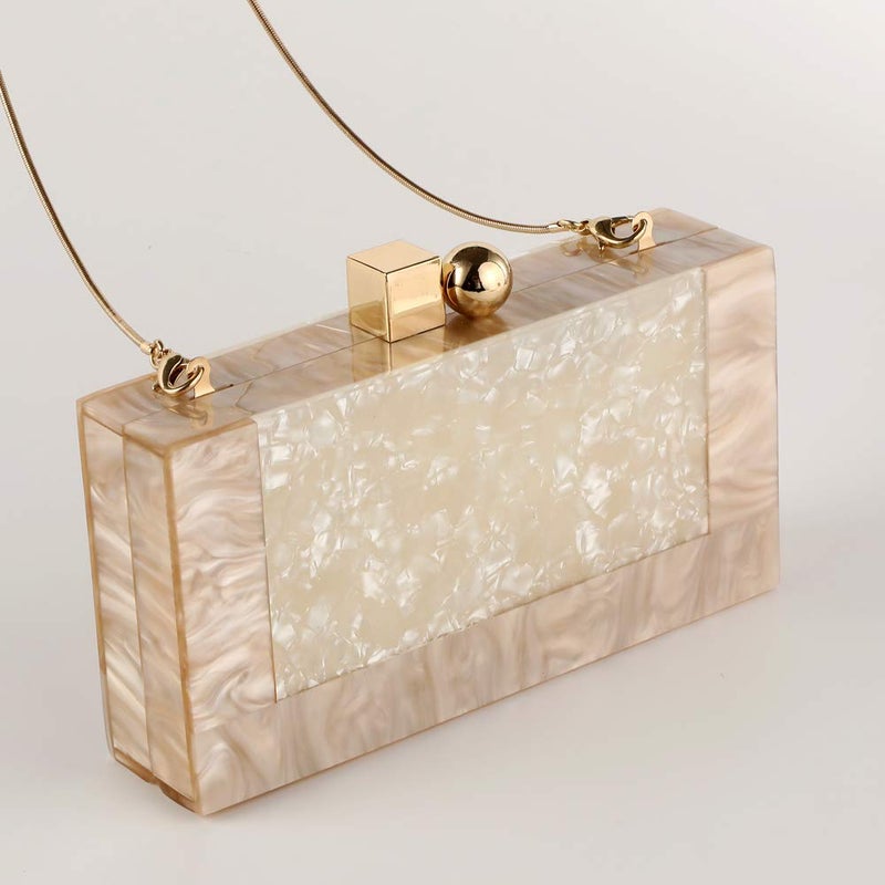 Menurra Women Acrylic Evening Clutch bag Glitter Marble Purse Handbag for Wedding Cocktail Party Prom - Image 2