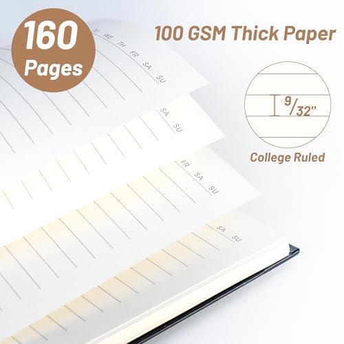 Yoment Spiral Notebook for Work A5 Small Spiral Notebooks 5x7 160 Pages Hardcover Spiral Notebook College Ruled Spiral Bound Journal for Writing Note Taking School, Gray - Image 2