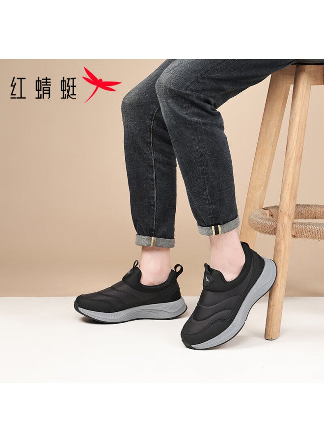 Red Dragonfly Men's Soft Sole Slip-on Commuter Walking Shoes Lightweight Cushioning Sports Casual Shoes Exd450111 Black Size 40