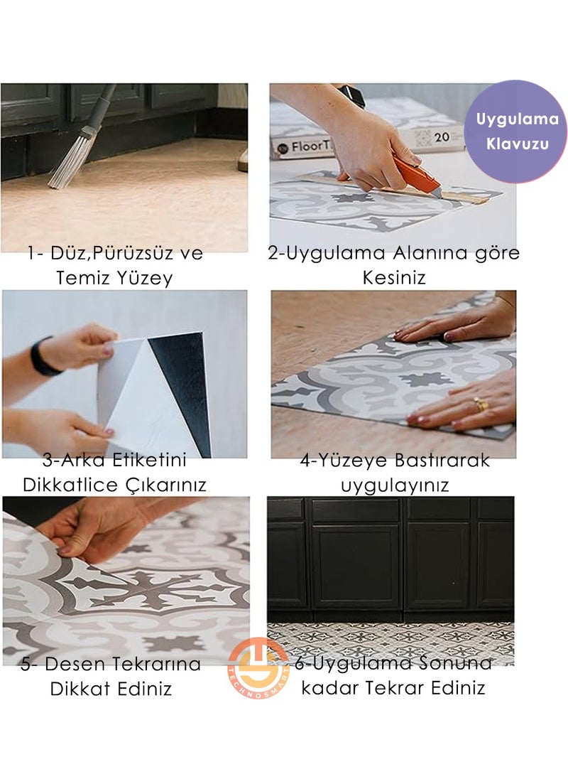 Technosmart 1PCS 30CM×30CM Self Adhesive Lvt Floor and Wall Covering Kitchen Bathroom Tile Sticker  - Image 2