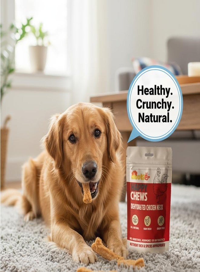 Nootie Happy Chews - Dehydrated Chicken Neck Dog Treats (80g) | All-Natural, High-Protein, Crunchy Snack - Image 4