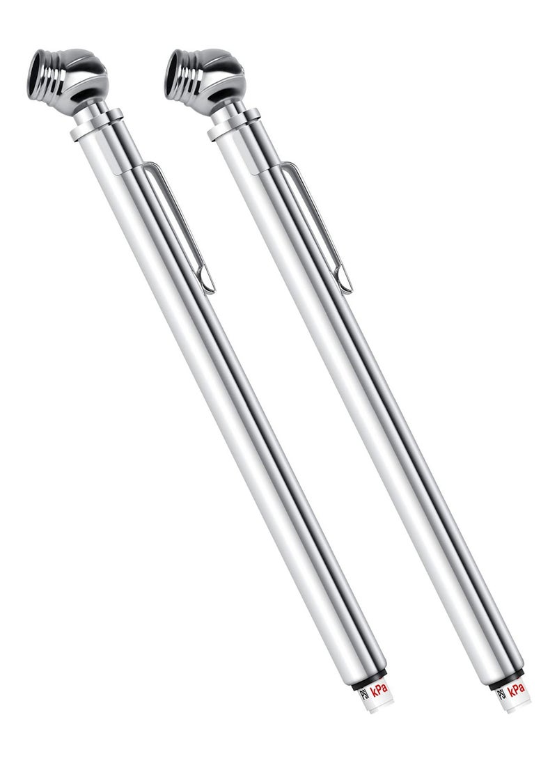 SYOSI - 50 Psi Pencil Tire Pressure Gauges 2 Pack , Ntegrated Deflator Valve, Chuck, and Abs Indicator Bar - Image 1