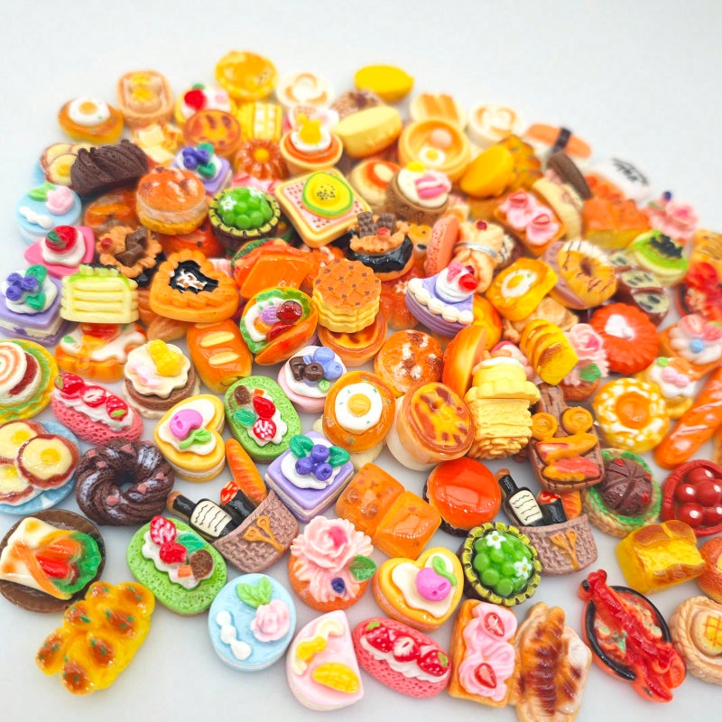 Random Style Mini Food Toy, Beverage Bottle Toy, Resin Food Doll, Kitchen Playset, Mini Food Doll DIY Accessories For Adults And Teens