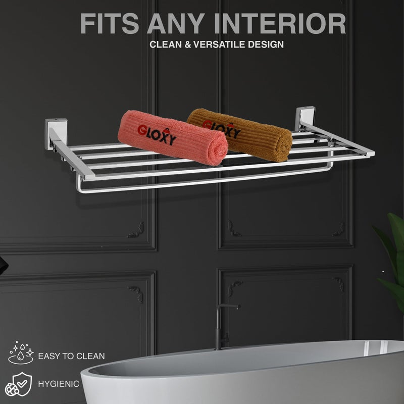 GLOXY SS 304 Grade Bathroom Accessories - Stainless Steel Bathroom Towel Stand - Versatile Bathroom Organizer Rack to Keep Towels, Clothes, and Other Items Dry and Clean - Image 4