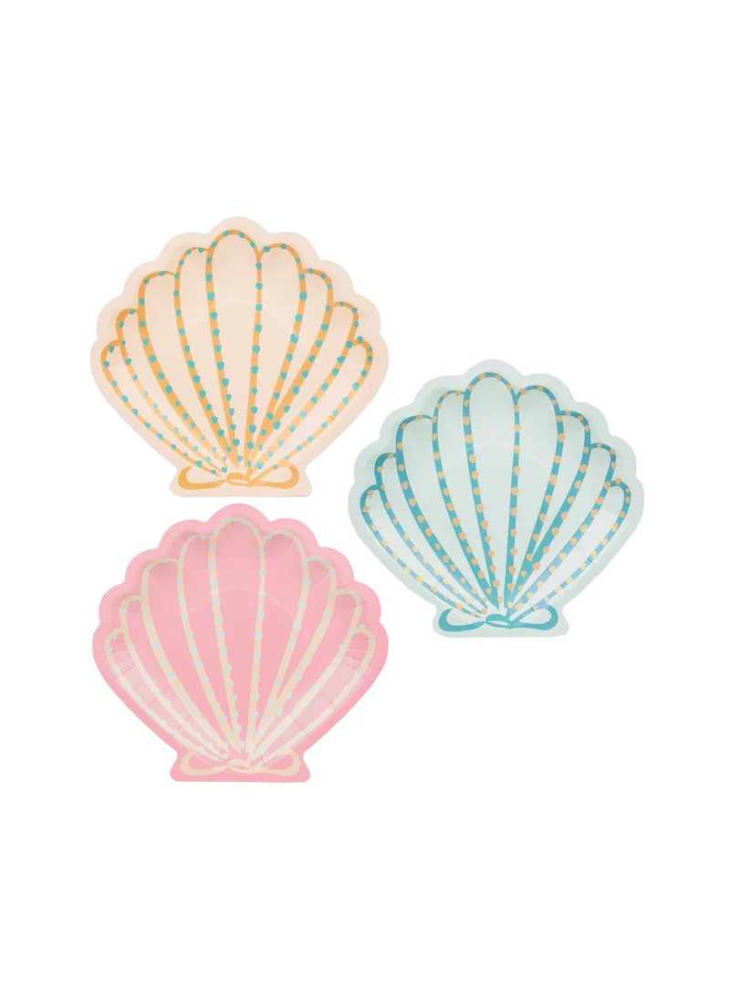 Talking Tables Make Waves Shell Shaped Plate - 12pack