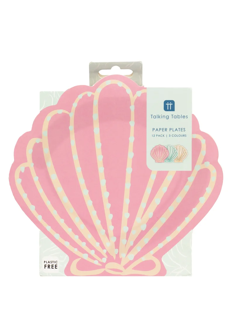 Talking Tables Make Waves Shell Shaped Plate - 12pack