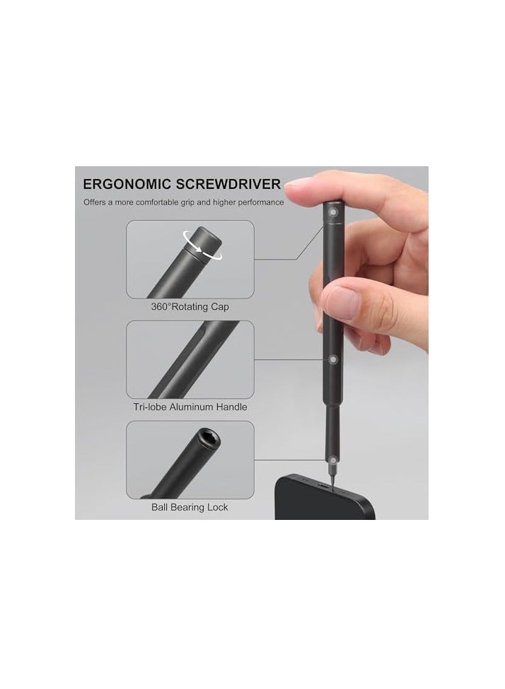 Wearable Rust-Resistant Magnetic Precision Screwdriver Set with Pop-Up Storage Box (24 bits) Precision Screwdriver Set, Mini Screwdriver, Magnetic Driver Bits Set, Pocket Manual Screwdriver Tool Set