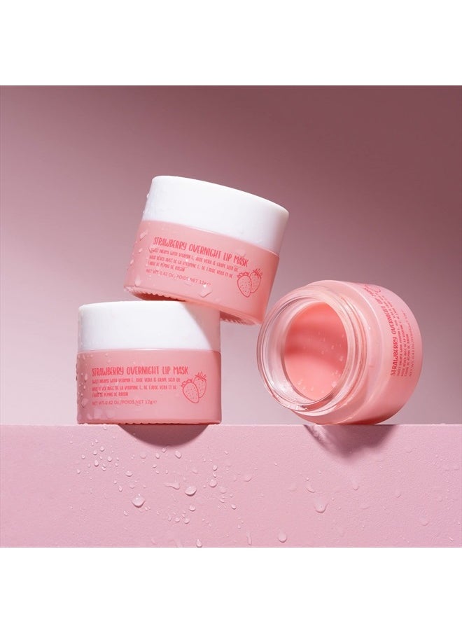 W7 Sweet Dreams Overnight Strawberry Lip Mask - Vitamin E, Aloe Vera and Grape Seed Oil - For Hydrated, Full Looking & Irresistible Lips - 0.40 Fl Oz  - Image 4