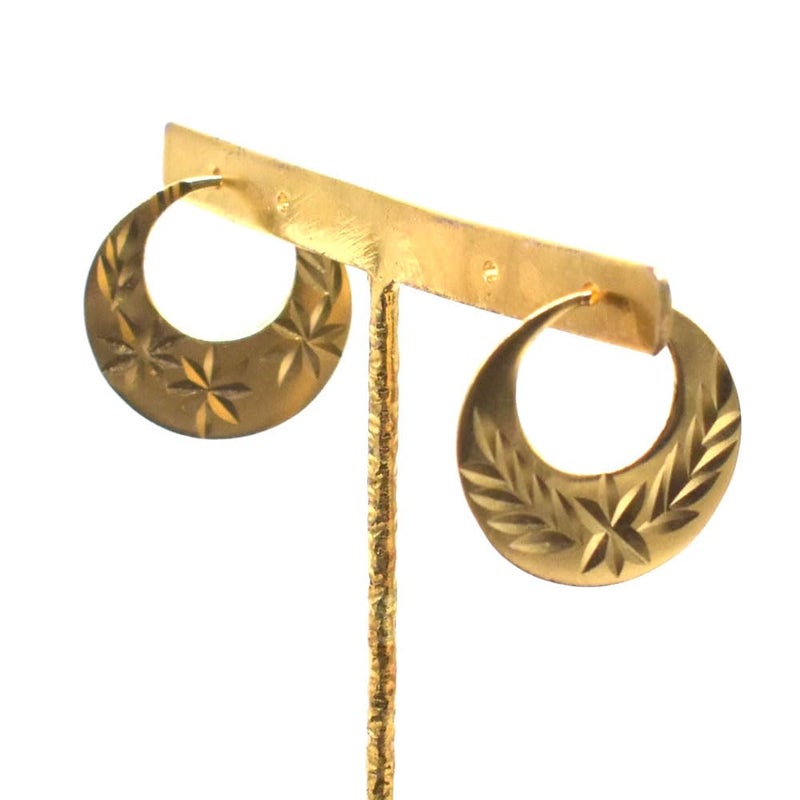 RidVik 1 Micron 22K Gold Plated Nattiyan Earrings For Men's Panjabi Boy | Gold Plated Brass Material Golden Hoop Studs Earrings Bali For Mens Fashion's - Image 2