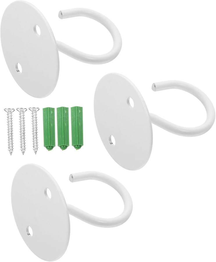 خطافات سقف بيضاء لتعليق النباتات، حوامل معلقة للحائط، سهلة التركيب - Image 2