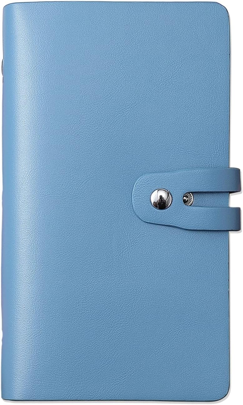 Romozi RFID Credit Card Holder, Leather Business Card Organizer with 96 Card Slots, Credit Card Case for Managing Your Different Cards and Important Documents to Prevent Loss or Damage (Light Blue) - Image 1
