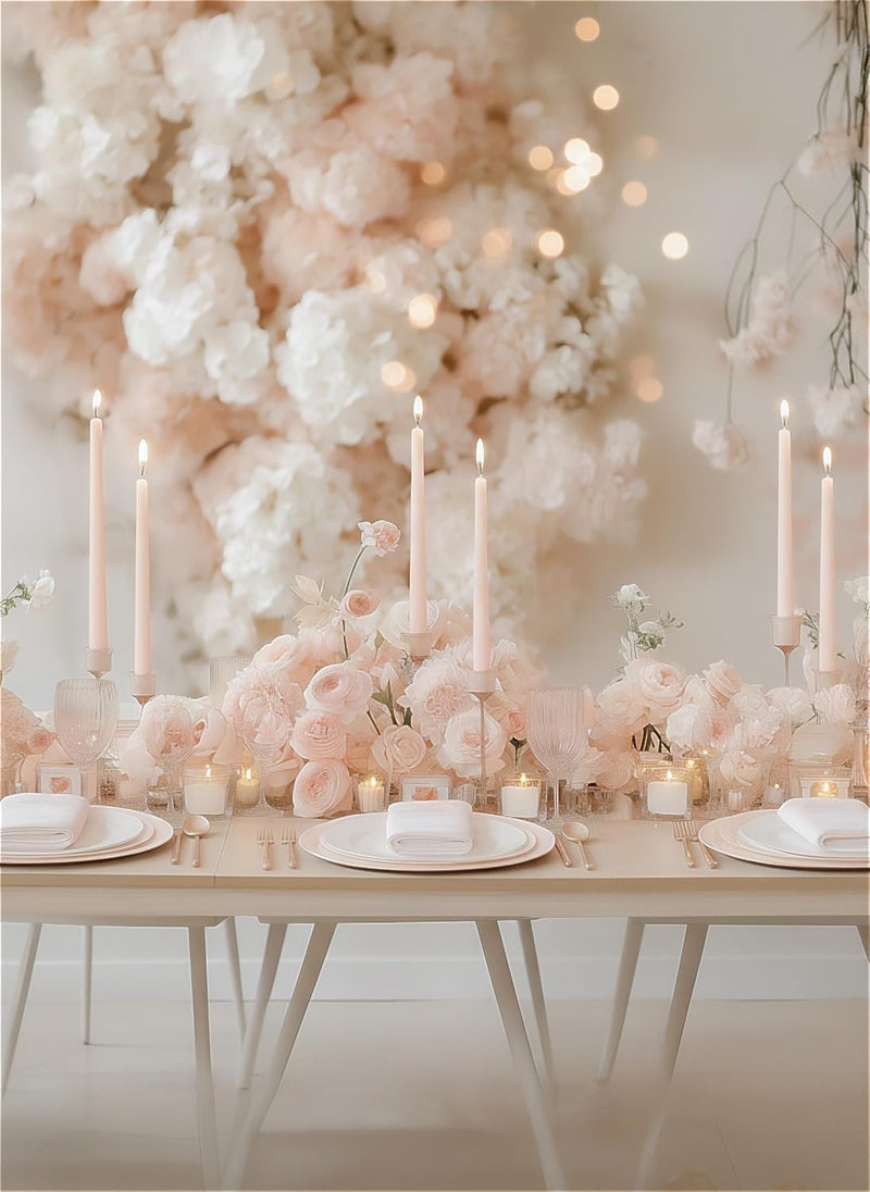 Luces Taper Candles 10 inch (H) Dripless, Set of 4 Peach Scented and Smokeless Candles Long Burning Paraffin Wax with Cotton Wicks for Decoretion - Image 5