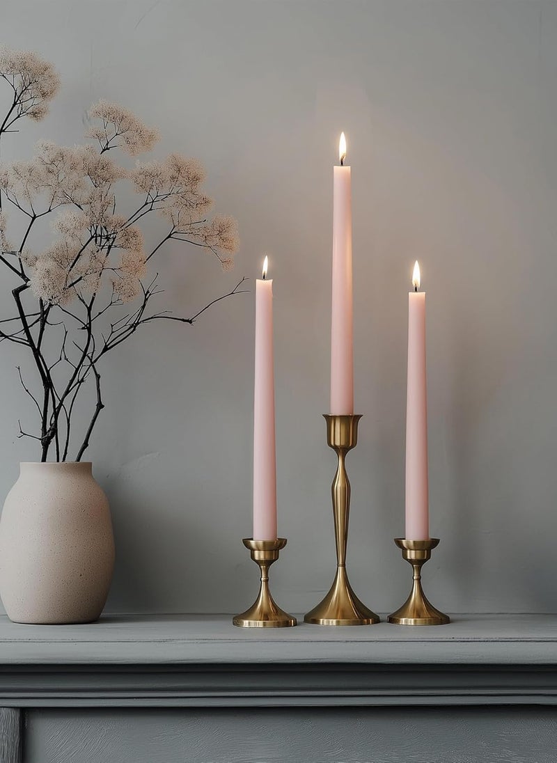 Luces Taper Candles 10 inch (H) Dripless, Set of 4 Peach Scented and Smokeless Candles Long Burning Paraffin Wax with Cotton Wicks for Decoretion - Image 2