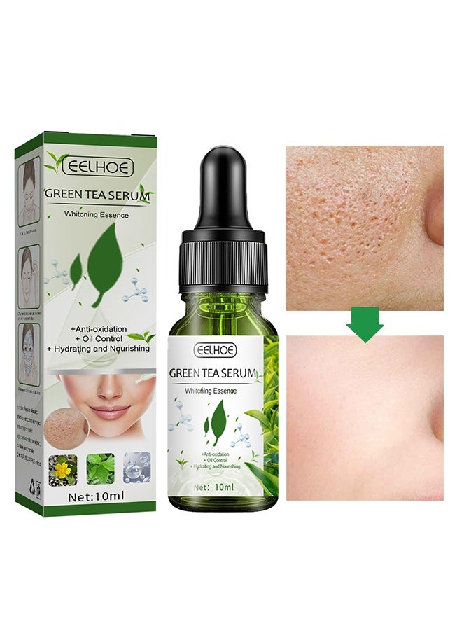 EELHOE Green Tea Serum,Pore Shrinking Rejuvenates The Skin Moisturizing And Gently Shrinks,Anti-oxidation ,Oil control,hydrating and nourishing,Whitching Essenge (30ml）  - Image 1
