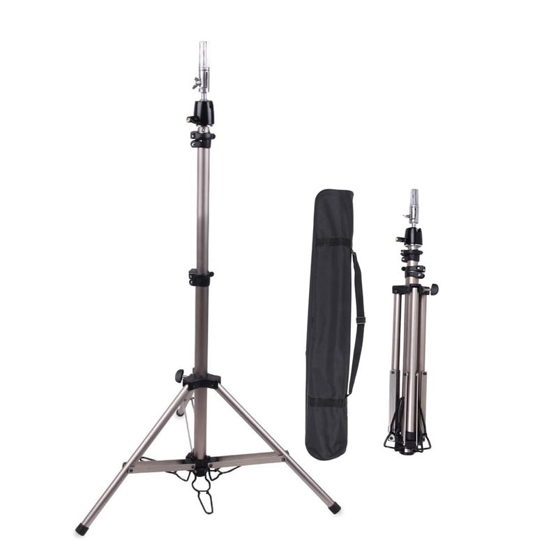 HAIRWAY Mannequin Head Tripod Stand Holder Heavy Duty for Cosmetology 69inch Adjustable Metal Moving Tripod for WigMaking Beauty Hair Salon Styling and Canvas Block Head with Carry Bag Silver