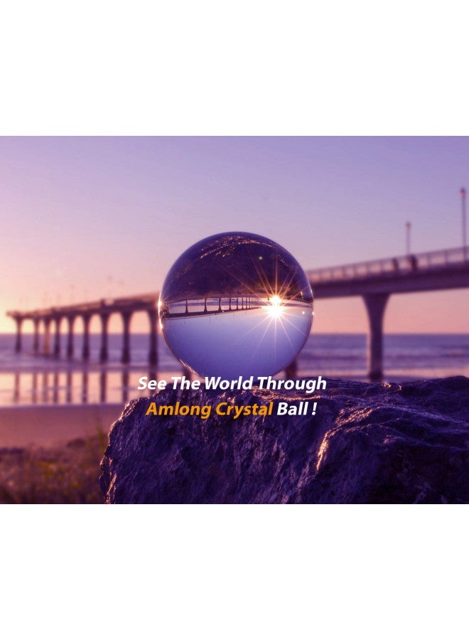 Amlong Crystal Meditation K9 Crystal Ball 3.25 inch (80mm) Diameter for Photography, Lensball, Decorative Ball with Free Crystal Stand and Gift Box, Clear - Image 2