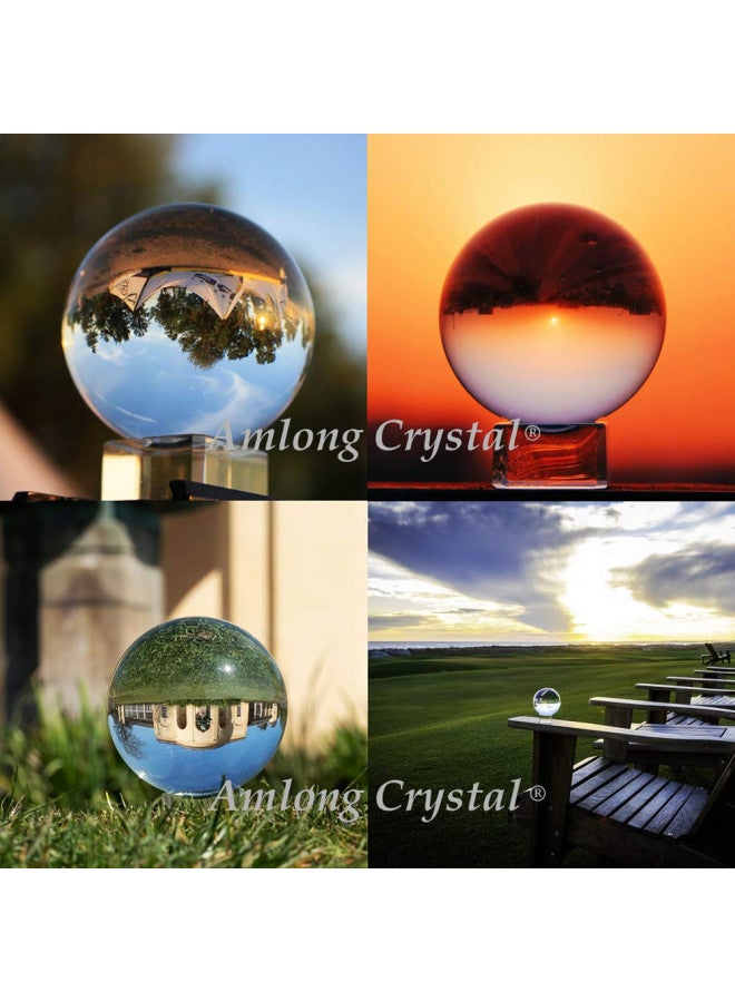 Amlong Crystal Meditation K9 Crystal Ball 3.25 inch (80mm) Diameter for Photography, Lensball, Decorative Ball with Free Crystal Stand and Gift Box, Clear - Image 3