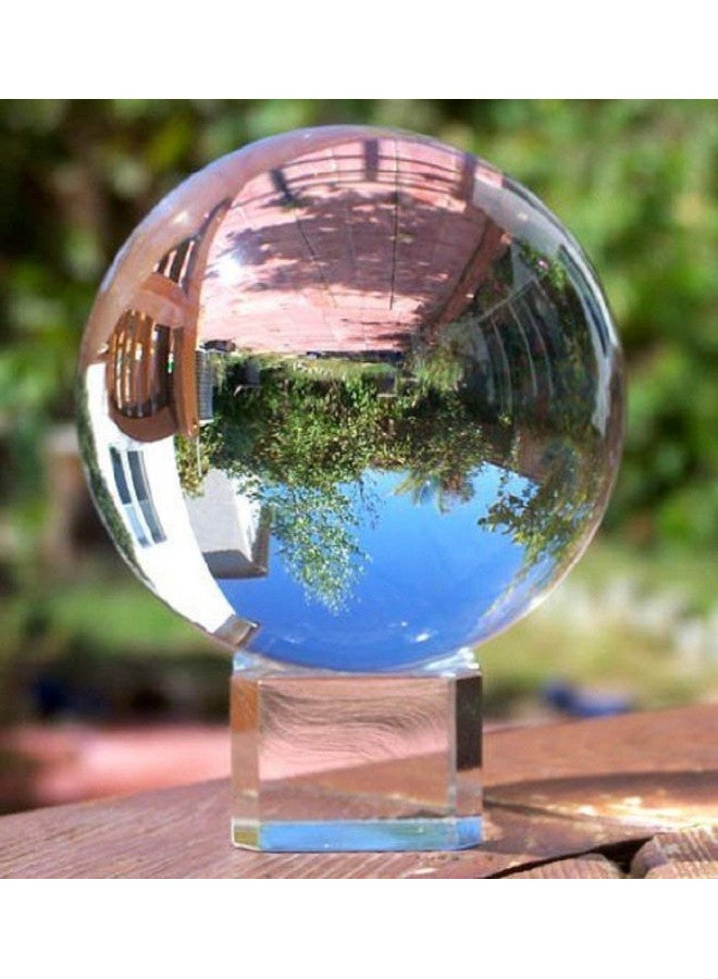 Amlong Crystal Meditation K9 Crystal Ball 3.25 inch (80mm) Diameter for Photography, Lensball, Decorative Ball with Free Crystal Stand and Gift Box, Clear - Image 1