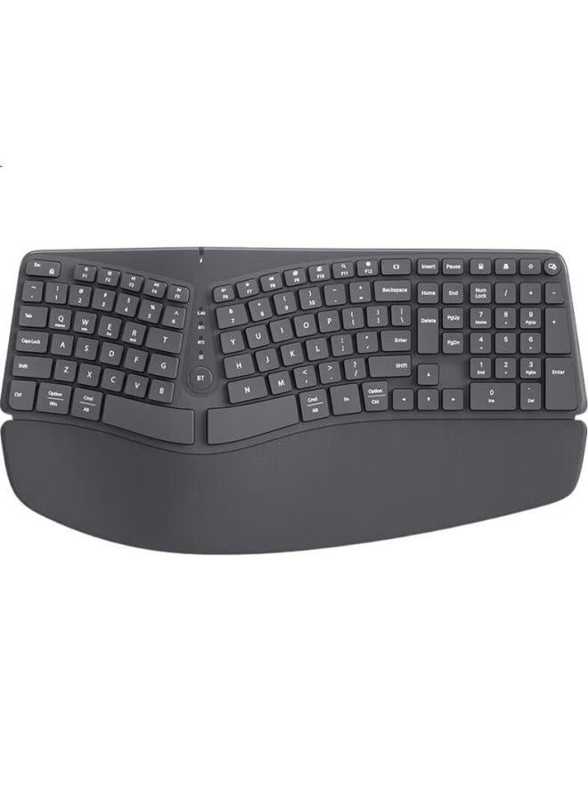 B.O.W Hasee K308Dl Ergonomic Three-Mode Wired Wireless Bluetooth Charging Keyboard Notebook Ipad Tablet Universal Silent Wrist Rest Keyboard Space Gray - Image 1