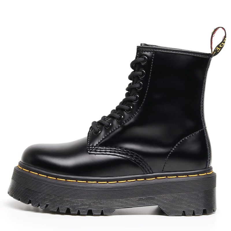 1460 Side-Zip Leather Boots for Couples Bead black (5cm) 