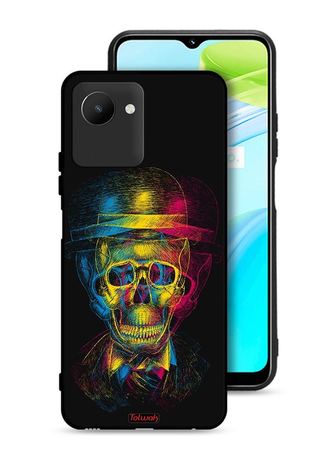Realme C30s Protective Case Cover Skull Colorful Hat Fantasy Art
