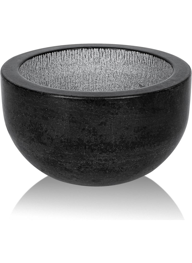 Linkidea Linkidea Marble Shaving Soap Bowl 100 Natural Marble with Interior Grooves for Maximum Lather Heat Retaining Stone Provides a Luxurious Hot Shave Experience Gift for Husband Dad Black 