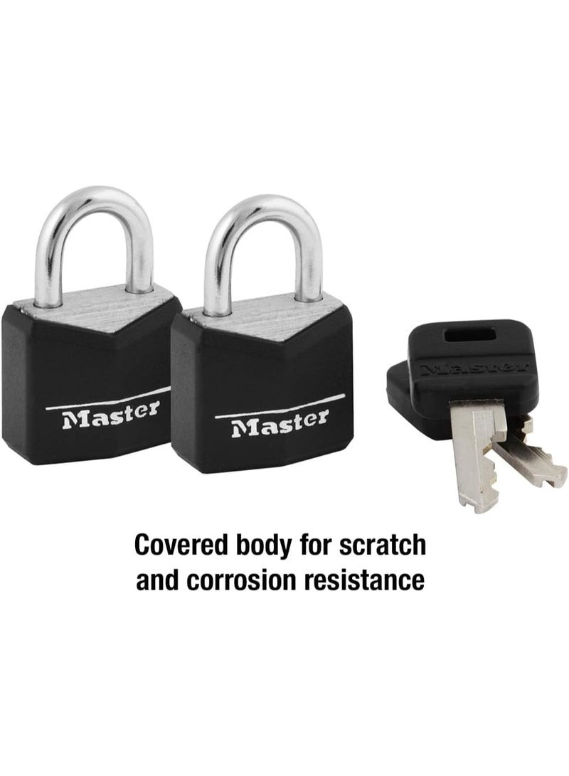 Master Lock Master Lock 121T Padlock, Covered Aluminum Lock, 3/4 in. W, Black, 1-Pack, 2-Count  - Image 3