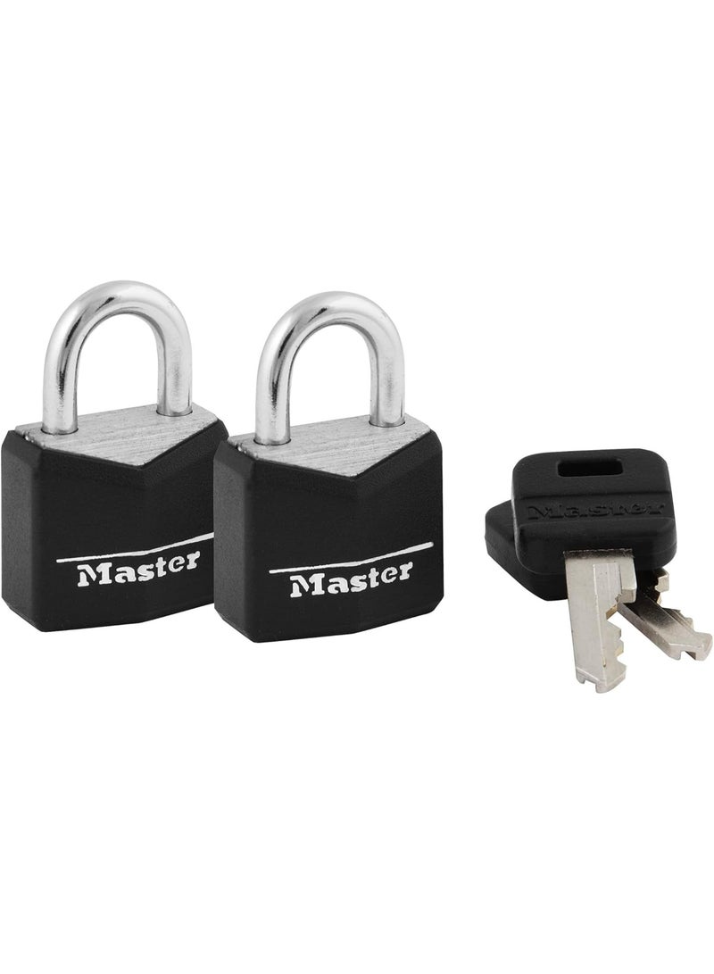 Master Lock Master Lock 121T Padlock, Covered Aluminum Lock, 3/4 in. W, Black, 1-Pack, 2-Count  - Image 4
