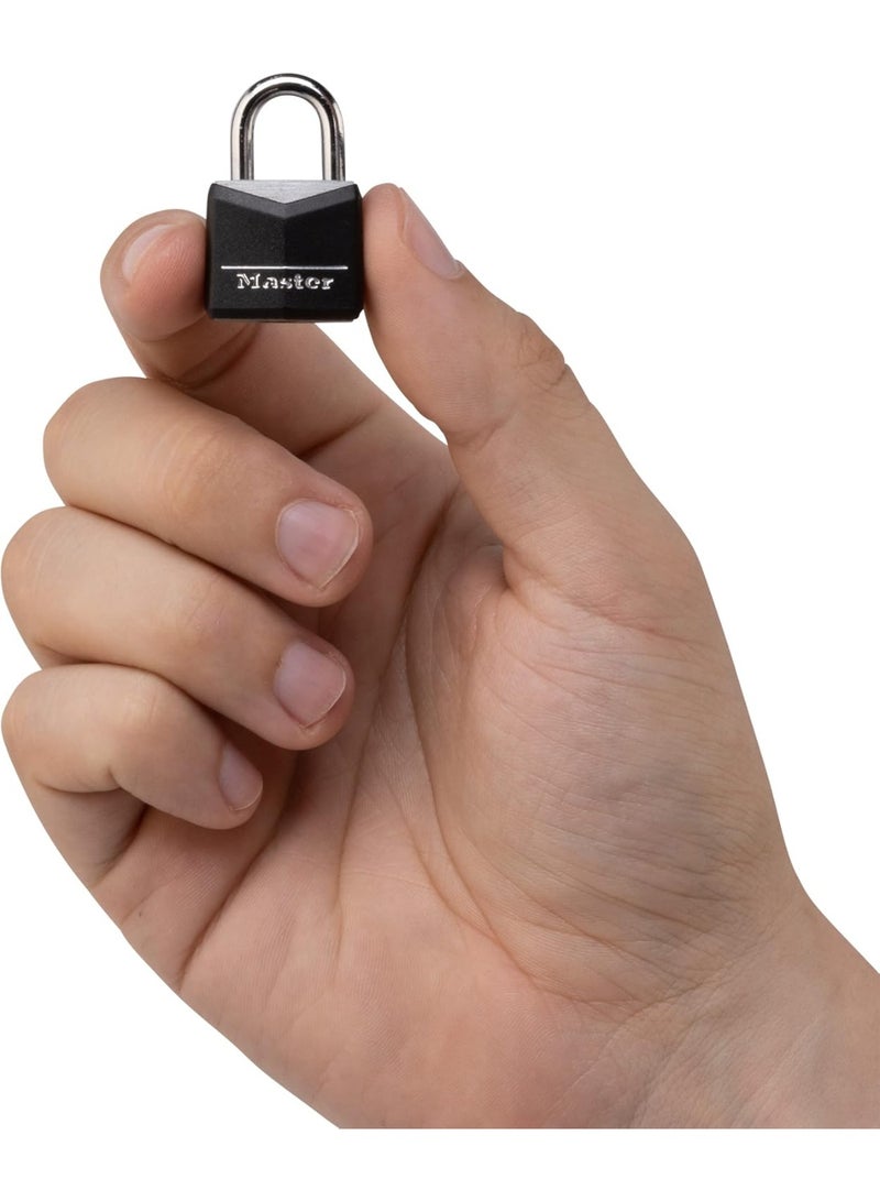 Master Lock 121T Padlock, Covered Aluminum Lock, 3/4 in. W, Black, 1-Pack, 2-Count - Image 5