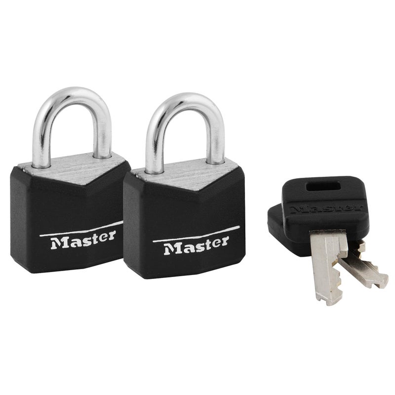 Master Lock 121T Padlock, Covered Aluminum Lock, 3/4 in. W, Black, 1-Pack, 2-Count - Image 5
