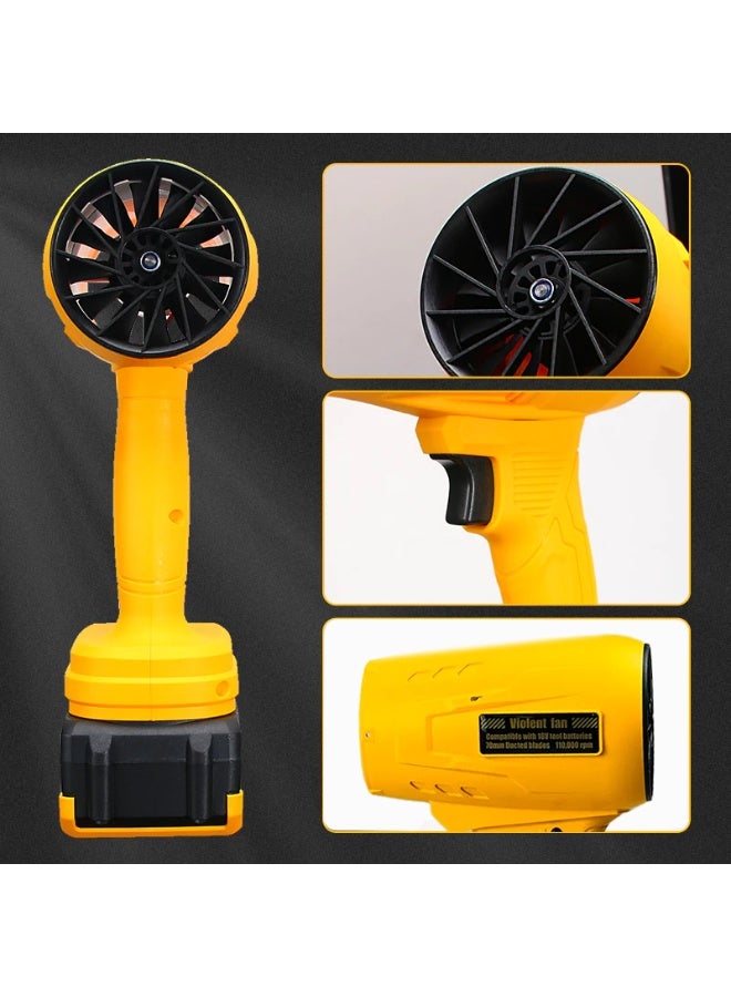 إي وورلد منفاخ هواء كهربائي احترافي، مروحة محمولة عالية السرعة بسرعة 110,000 دورة في الدقيقة، مزوّدة بشحن USB، ومنفذ Type-C، ومؤشر بطارية، متوافقة مع بطاريات 18 فولت، مثالية للورش، والاستخدام الخارجي والسفر، ألوان منوعة - Image 5