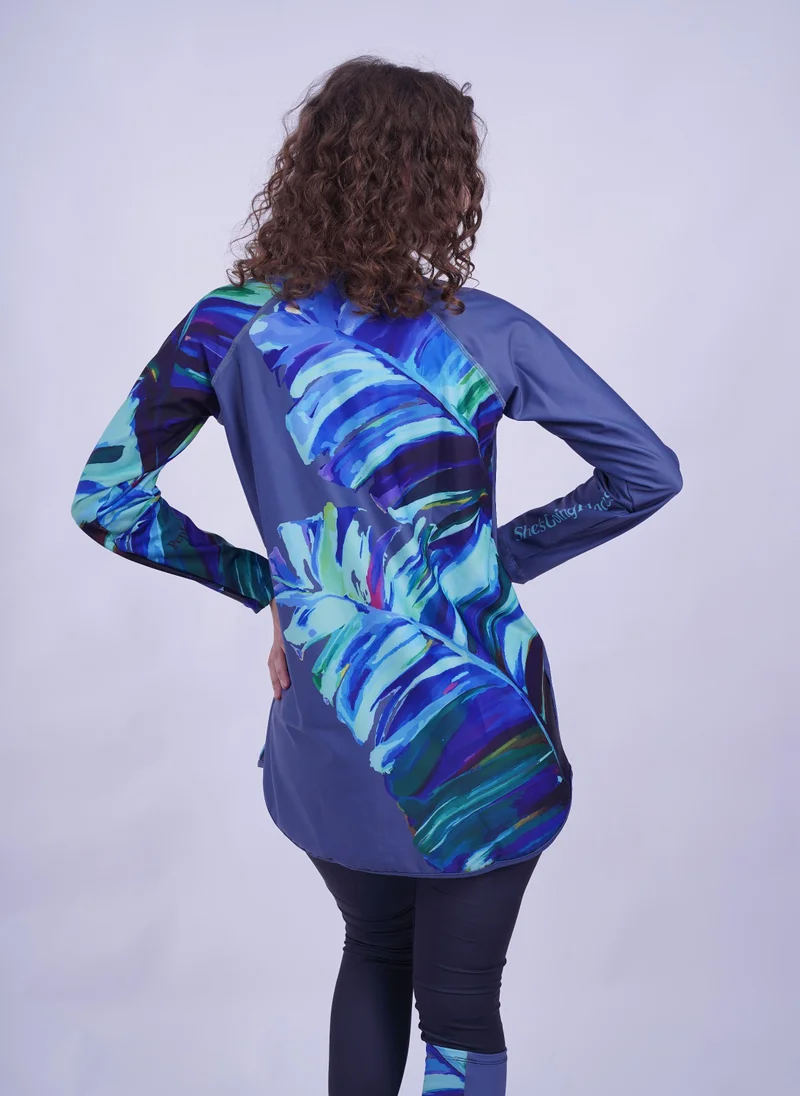 Pepla Coconut Palm Long Rashguard - Swimwear Top