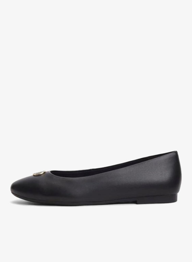 TOMMY HILFIGER Monogram Plaque Leather Ballerinas - Image 2
