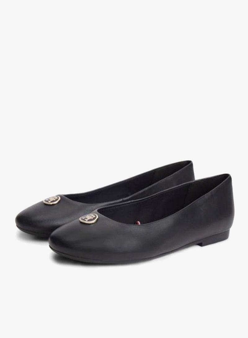 TOMMY HILFIGER Monogram Plaque Leather Ballerinas - Image 3