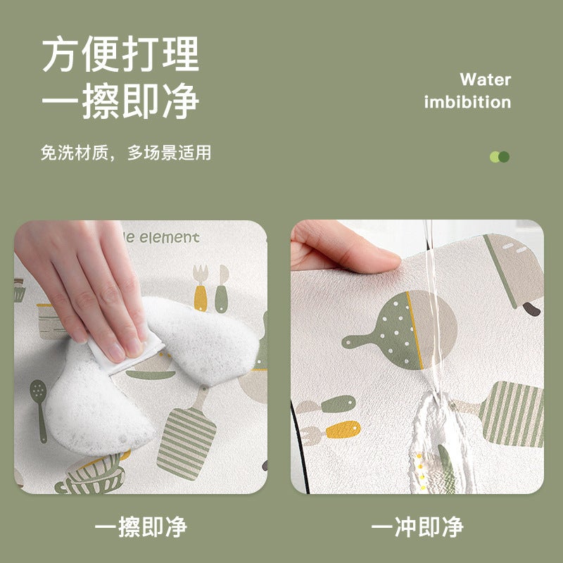 Diatom Mud Absorbent Kitchen Countertop Drain Mat – Modern Rectangle Non-Slip Coaster - Image 5