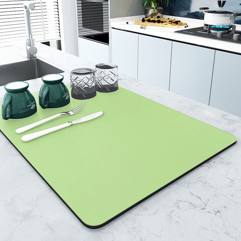 Diatom Mud Absorbent Kitchen Countertop Drain Mat – Modern Rectangle Non-Slip Coaster - Image 1