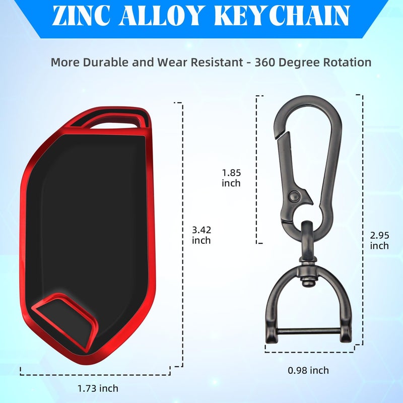 QBUC for KIA Key Fob Cover with keychian,TPU Protection Key Case Compatible with Telluride 2023 2024 2025 EV5 Sorento K4 K5 GT-Line Remote Smart Key Fob Protector (Red) - Image 3
