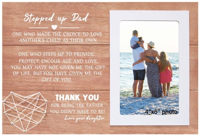 FATHERS DAY GIFT FOR STEPDADSTEPFATHER PRESENTBONUS DAD APPRECIATION PRESENTBIRTHDAY WEDDING CHRISTMAS GIFTTHANK YOU FOR BEING THE FATHER YOU DIDNT HAVE TO BEWOODEN PICTURE FRAME PHOTO FRAME