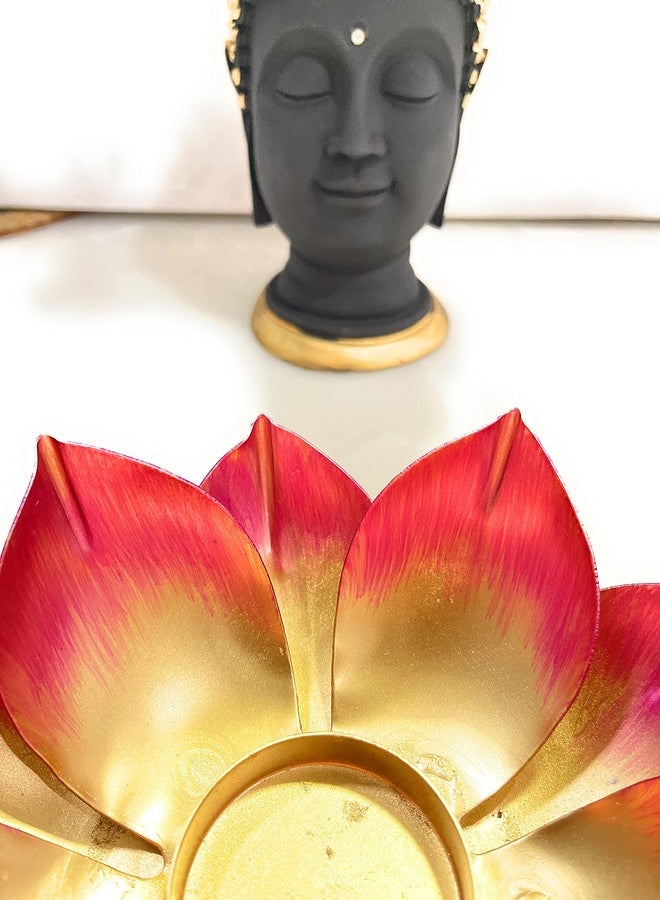 Agaas Enterprises ? Hand Crafted Metal Golden 7 inch ?Metal Lotus Flower Shape tealight / T -Light Candle Holder Home Decoration /Diwali Decor /Table Votive Stand /Diya For Diwali Festival /Wedding Decor /Table Diya New Year , Chirstmas Decore Gift Item - Image 5