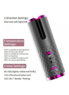 General Automatic Wireless Hair Curler Cordless Rotating USB Rechargeable Curling Iron Display Temperature Adjustable Timing Hair Curler  - Image 3