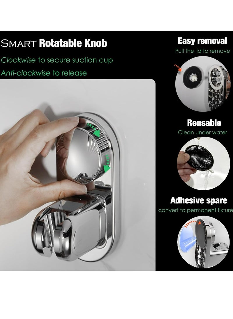 Suction Cup Handheld Shower Head Holder - 5 Angles Adjustable - Unique Horizontal Setting  - Image 4