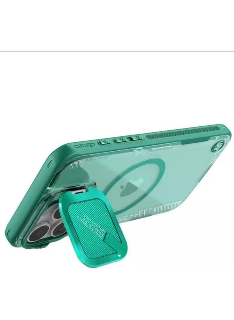 Nillkin Iceblade Prop Magnetic MagSafe Camera protective Case Rugged Shockproof Case With Hard Back And Tpu Shock Absorb Cover Camera Cover Camera Protect Fits Apple iPhone 16 Pro - Green - Image 2