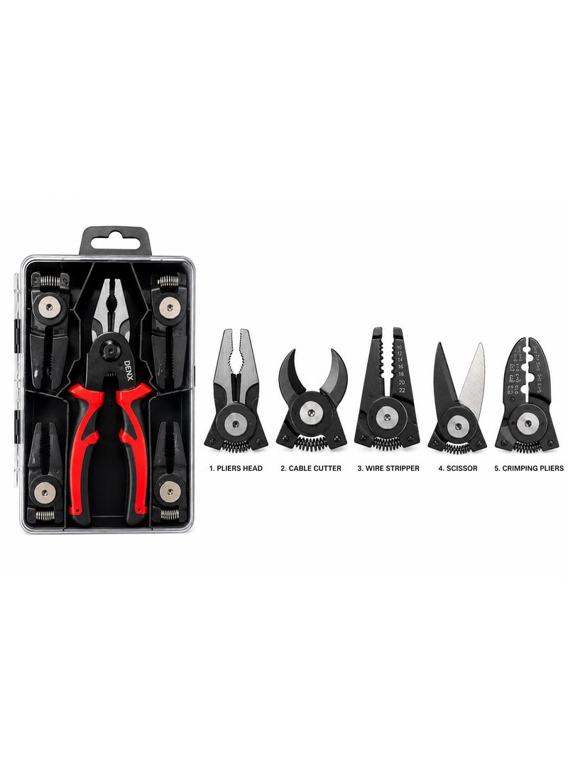 Denx Dx3307 / 5-in-1 Heavy Duty Multi-Purpose Tool Set, Wire Strippers, Cable Cutters, and Crimping Pliers - Image 3
