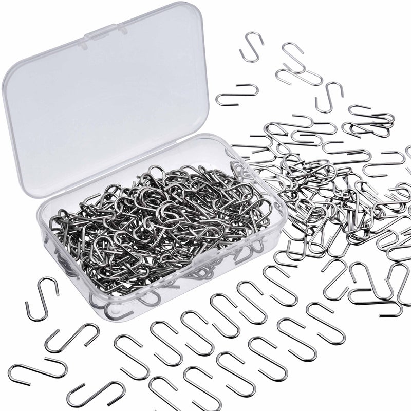 WILLBOND WILLBOND 150 Pieces Mini S Hooks Connectors Metal SShaped Wire Hook Hangers with Storage Box for DIY Crafts Hanging Jewelry Key Chain and Tags 22 x 8 mm 