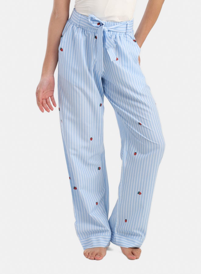 Carina Striped Strawberry Printed Pyjama Pants - Image 1