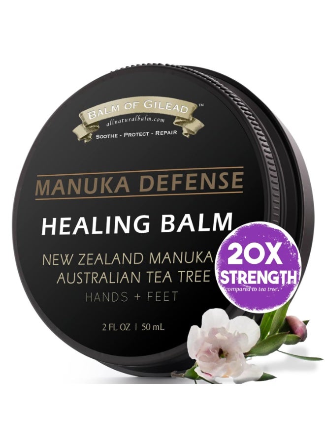 BALM OF GILEAD Tea Tree Balm - 2 fl oz Foot Cream with Tea Tree and Manuka Oil - Intensive Moisture for Itchy Feet, Eczema, Rashes & Dry Skin - Pure Balm That Softens Skin Irritations - Image 1