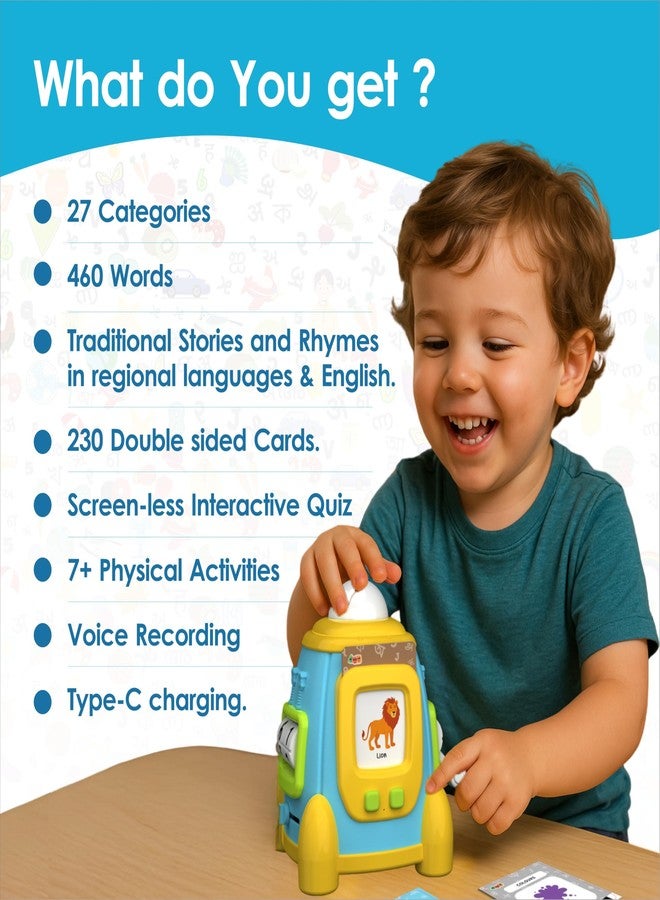 Learning Steps - Baby Lingo Pro, Montessori Games, Multilingual Toy, Screen-Free Quiz Games, Vocabulary Building, Interactive Educational Toy for 1 to 5 Year Old Kids. English - Malayalam - Image 5