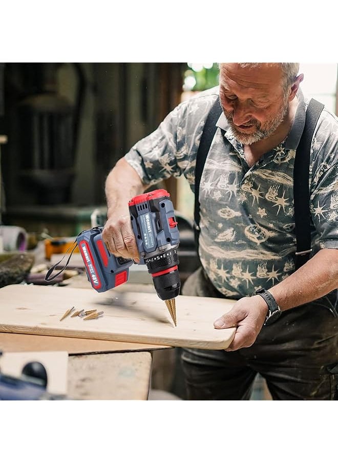 WEMART - Cordless Drill Set 48V Brushless Electric Drill With 2 Batteries And Charger 3 8 Inch Chuck Electric Drill Driver 21 Torque Setting Drill Driver Bits And Tool Bag Included - Image 1