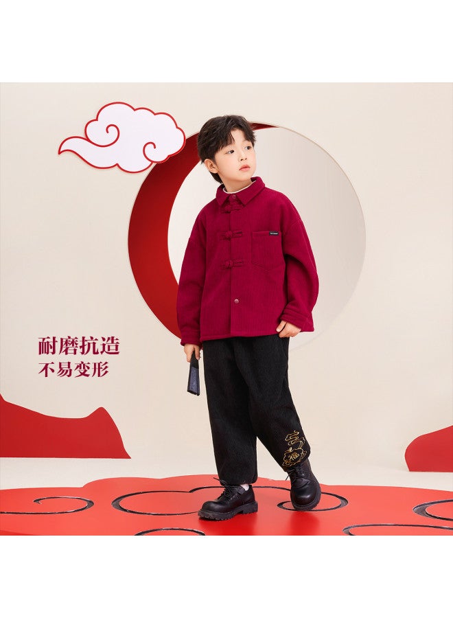 Zuoxi Boys' New Chinese Style Jacket, Kids' Chinese New Year Outfit, Trendy National Chic Shirt, Fashionable And Stylish Casual Clothes For Big Kids, Children's Wear - Image 4