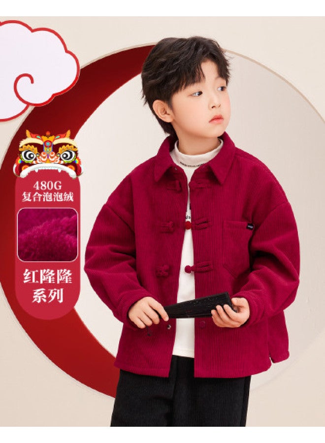Zuoxi Boys' New Chinese Style Jacket, Kids' Chinese New Year Outfit, Trendy National Chic Shirt, Fashionable And Stylish Casual Clothes For Big Kids, Children's Wear - Image 1